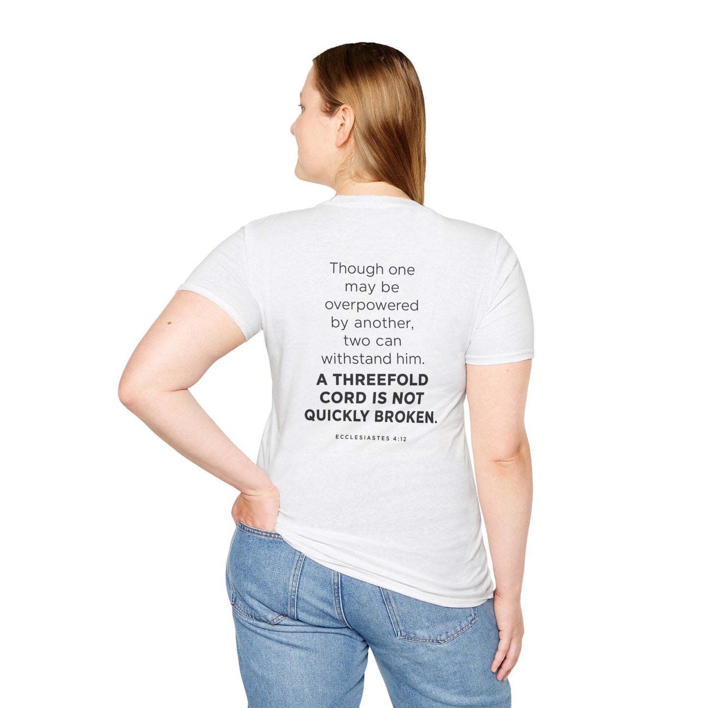 T-Shirt — "A Threefold Cord Is Not Quickly Broken" Scripture Tee