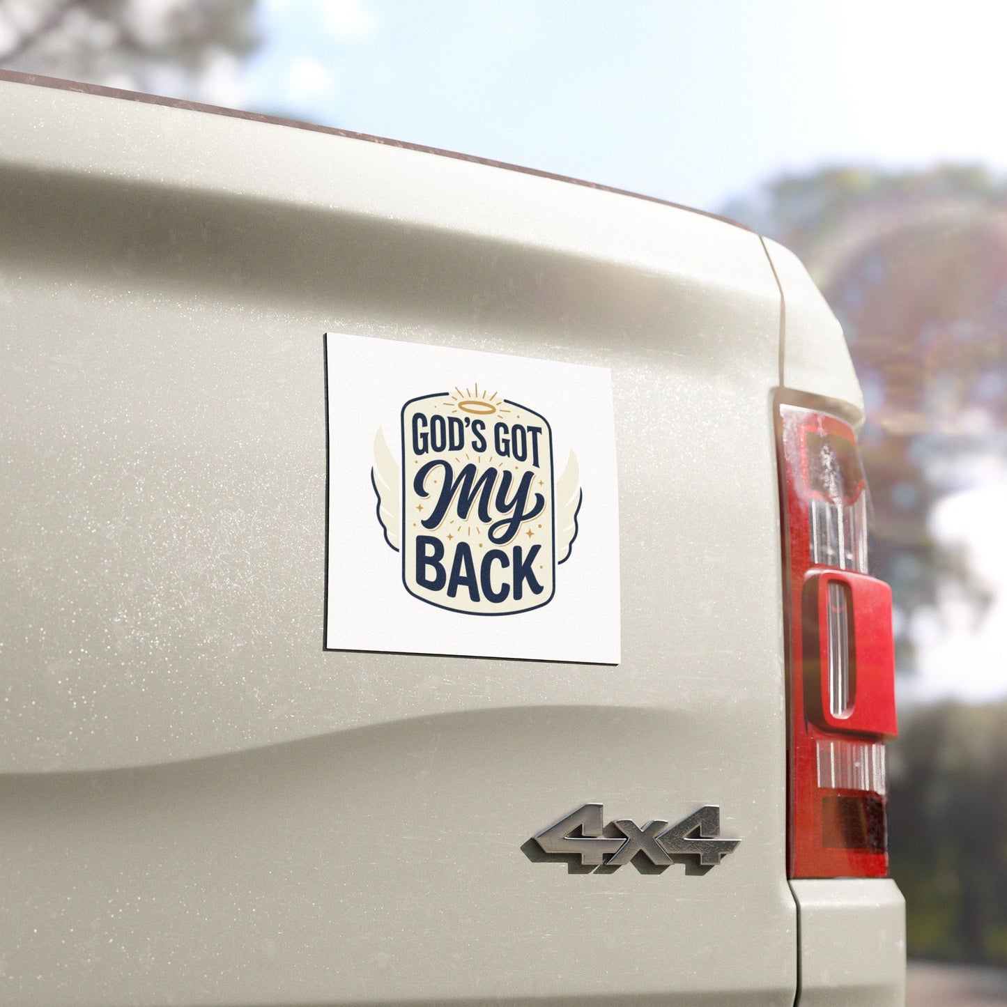 God's Got My Back Car Magnet — Inspirational Christian Religious Vehicle Decal