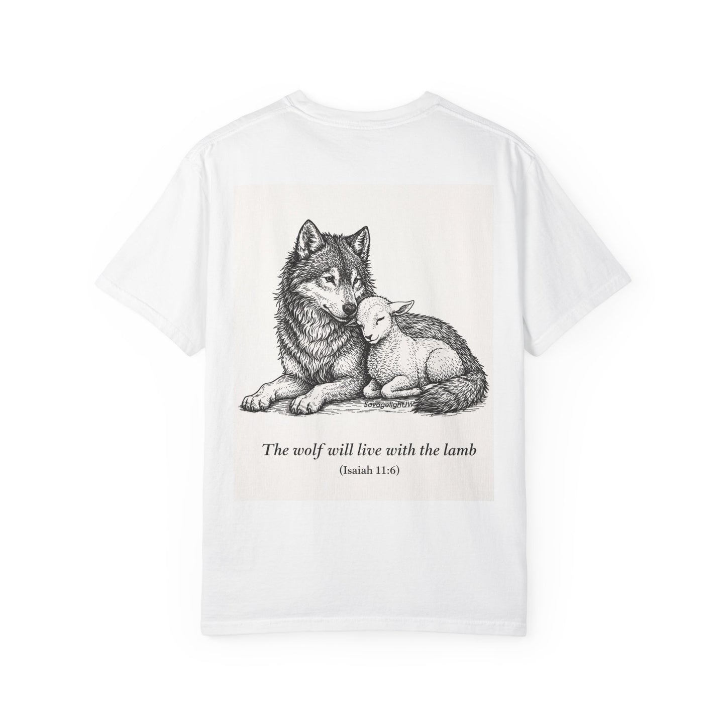 Wolf and Lamb Graphic T-Shirt — "The wolf will live with the lamb" Faith Tee