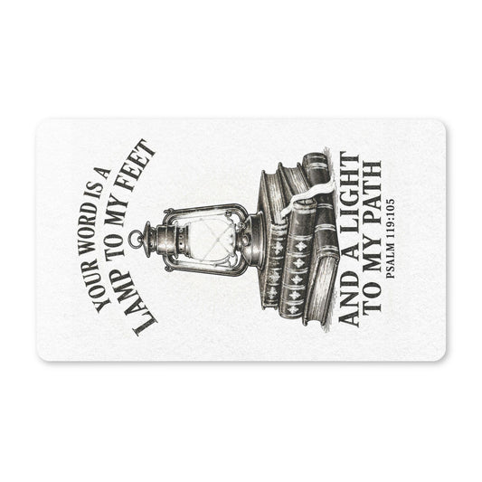 Doormat — "Your Word Is a Lamp to My Feet" Psalm 119:105 Decorative Welcome Mat